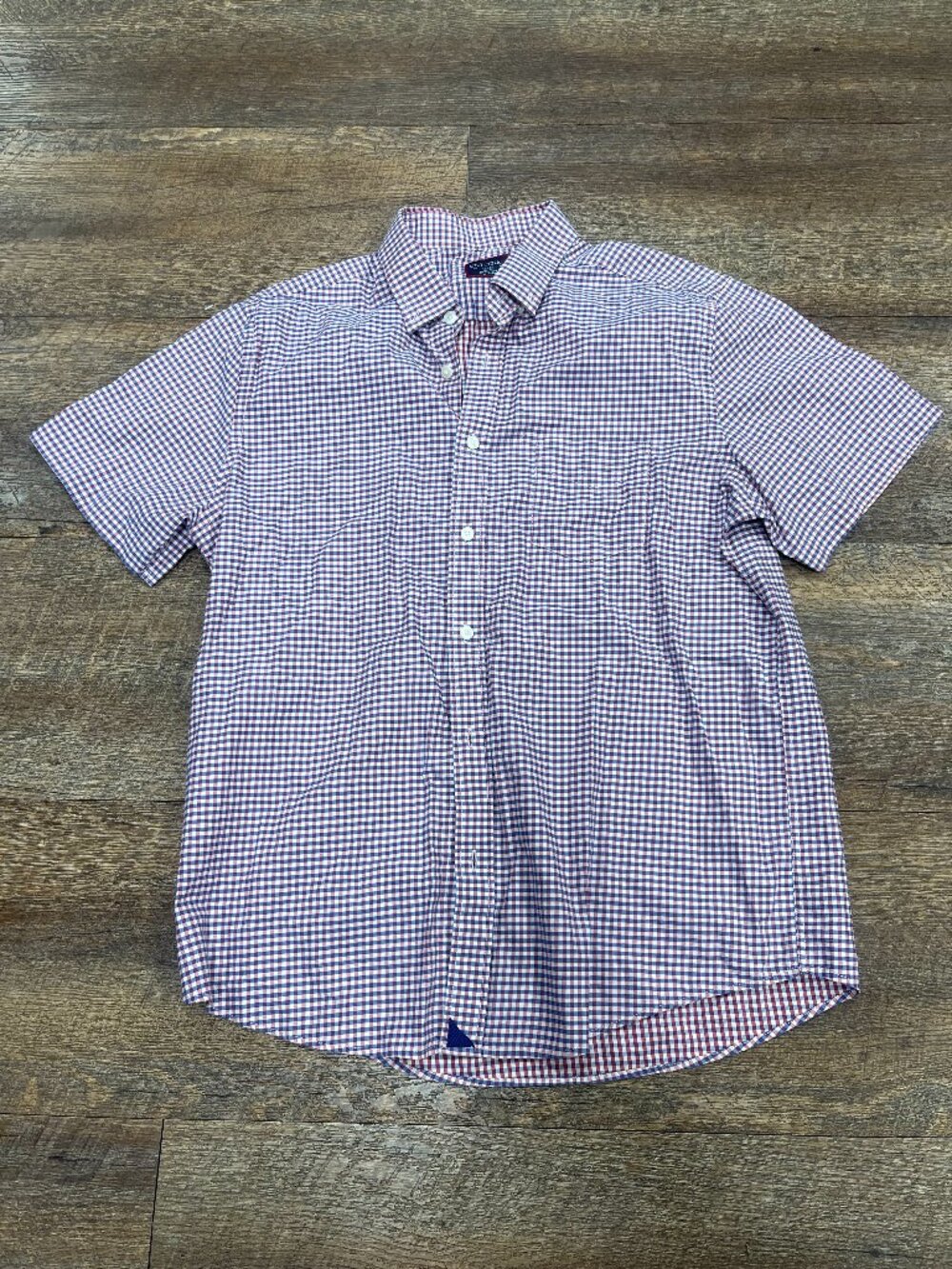 UNTUCKit Concord Slim Fit Gingham Short Sleeve Shirt Large